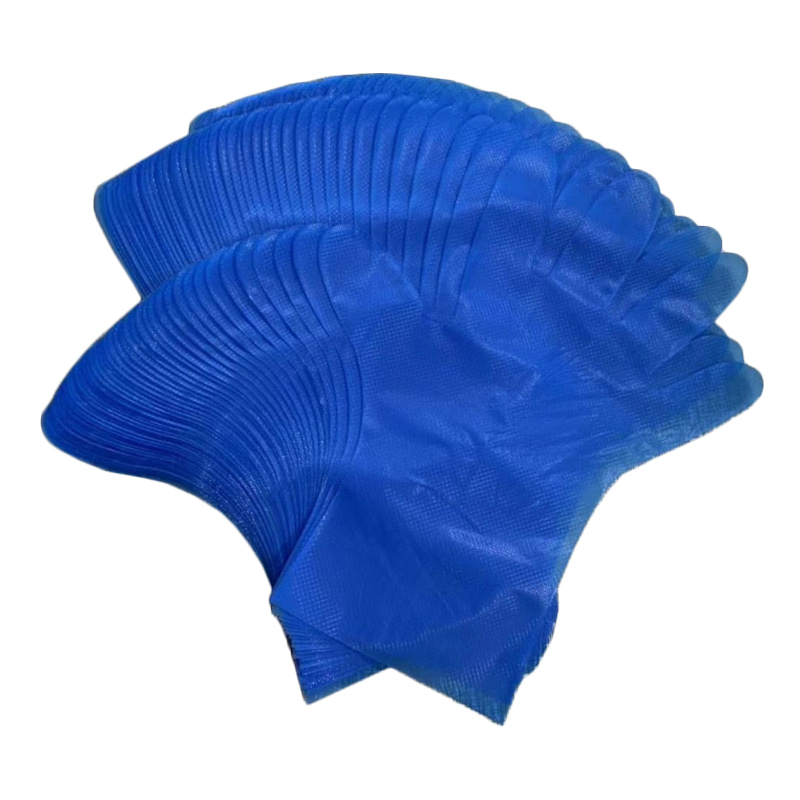 Tahan bahan kimia Sarung tangan TPE biru (pola berlian) Tahan bahan kimia Sarung tangan TPE biru (pola berlian)