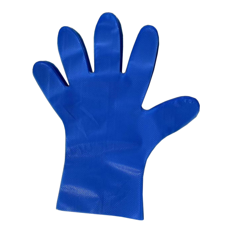 Tahan bahan kimia Sarung tangan TPE biru (pola berlian) Tahan bahan kimia Sarung tangan TPE biru (pola berlian)