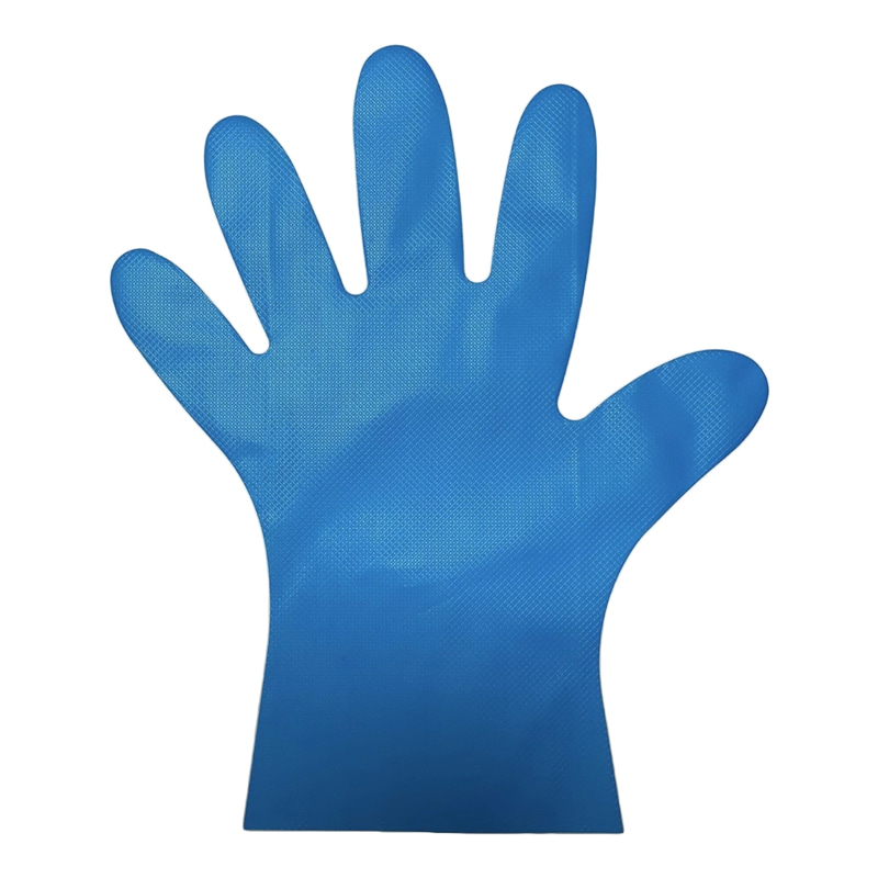 Tahan bahan kimia Sarung tangan TPE biru (pola berlian) Tahan bahan kimia Sarung tangan TPE biru (pola berlian)