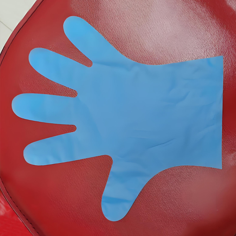 Ketahanan terhadap bahan kimia Sarung tangan TPE biru (tekstur matte) Ketahanan terhadap bahan kimia Sarung tangan TPE biru (tekstur matte)