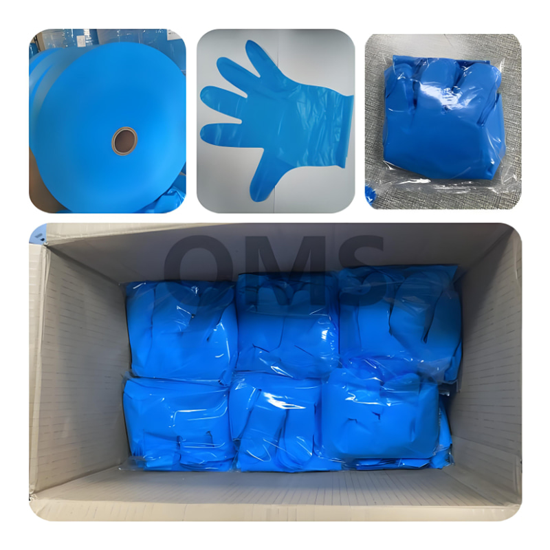 Ketahanan terhadap bahan kimia Sarung tangan TPE biru (tekstur matte) Ketahanan terhadap bahan kimia Sarung tangan TPE biru (tekstur matte)