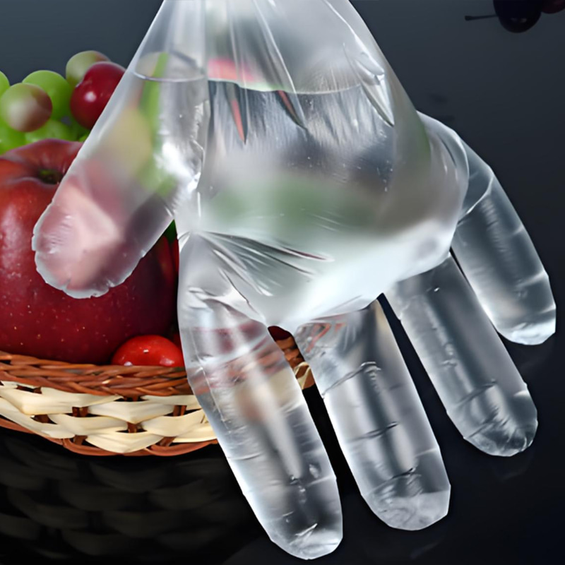 Sarung tangan HDPE putih pudar yang tahan air dan tahan minyak